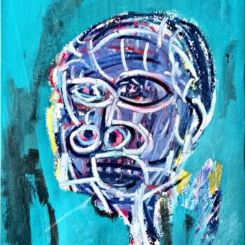 Картина под названием "PERIODE BLEUE" - Romain Pouille, Подлинное произведение искусства, Акрил Установлен на Деревянная рам…