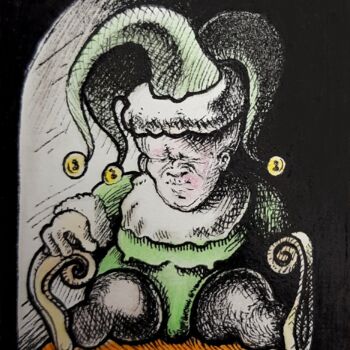 "Sad clown" başlıklı Resim Roman tarafından, Orijinal sanat, Mürekkep