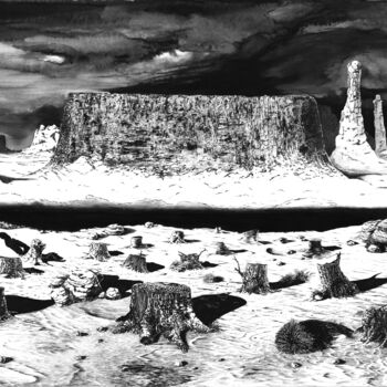 Рисунок под названием "Пустой театр" - Роман Бочаров, Подлинное произведение искусства, Чернила