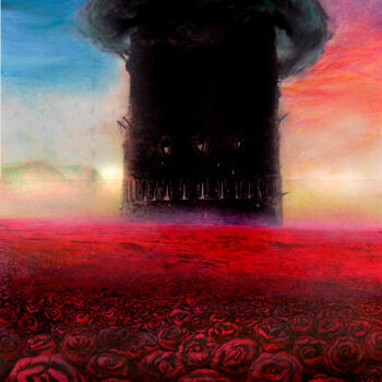 Disegno intitolato "Тёмная Башня" da Roman Bocharov, Opera d'arte originale, Pastello