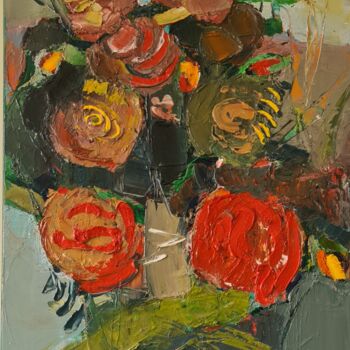 Peinture intitulée "Bouquet" par Roman Dub, Œuvre d'art originale, Huile