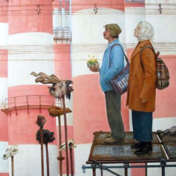 제목이 "Весна приходит"인 미술작품 Roman Ivanishchev로, 원작, 기름 목재 패널에 장착됨