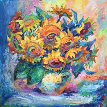 Pintura intitulada "Sunflower" por Roman Ivanyshyn, Obras de arte originais, Óleo