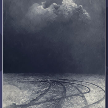Dessin intitulée "Зимний полдень" par Roman Malyshev, Œuvre d'art originale, Stylo à bille