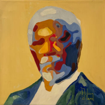 Pittura intitolato "Morgan Freeman, por…" da Román Manrique De Lara, Opera d'arte originale, Olio