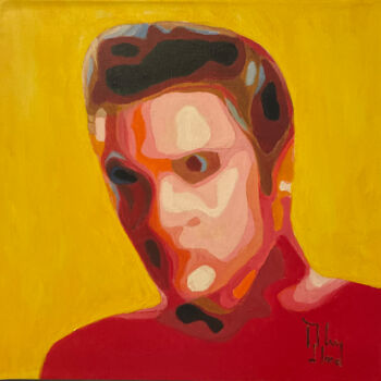 Schilderij getiteld "ELVIS, portrait" door Román Manrique De Lara, Origineel Kunstwerk, Olie