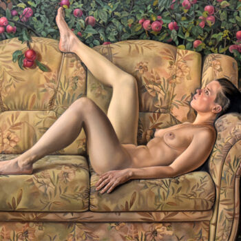 Pintura titulada "In the Garden of Ed…" por Roman Rembovsky, Obra de arte original, Oleo Montado en Bastidor de camilla de m…
