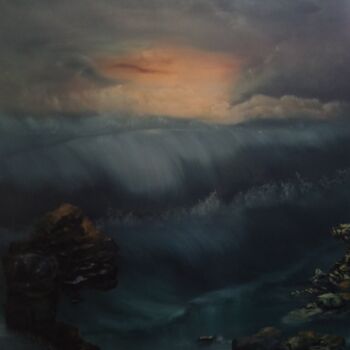 Painting titled "Big Water!" by Roman Smelik, Original Artwork, Oil