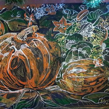 Painting titled "Fairy Pumpkin" by Roman Sokolov, Original Artwork, Acrylic