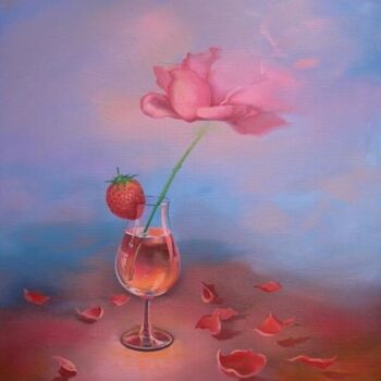 Painting titled "Die rosa Wolken" by Roman Velitschko, Original Artwork