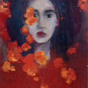 Peinture intitulée "Souvenirs en fleur" par Romana, Œuvre d'art originale, Huile