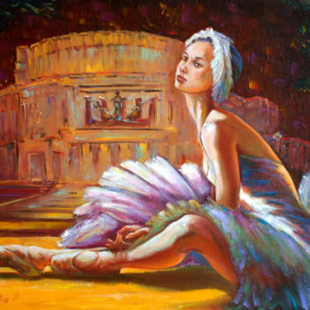 Картина под названием "Большой театр, Минск" - Roman Fedosenko, Подлинное произведение искусства