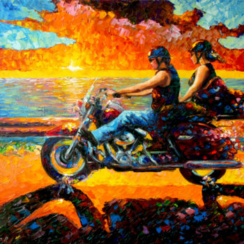 Painting titled "Drive" by Roman Fedosenko, Original Artwork, Oil
