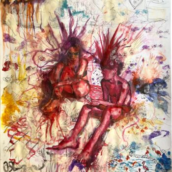 Pintura titulada "Cœurs en jeu" por Romano Valsky, Obra de arte original, Acrílico