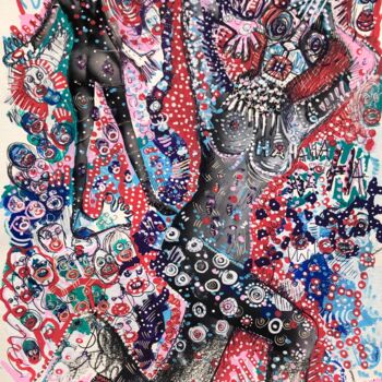 Malerei mit dem Titel "Danse exaltée" von Romano Valsky, Original-Kunstwerk, Acryl