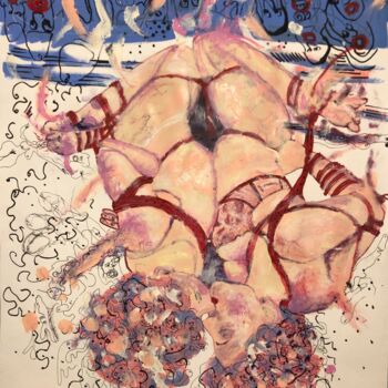 Peinture intitulée "Sœurs siamoises" par Romano Valsky, Œuvre d'art originale, Acrylique