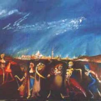 Картина под названием "Theatre" - Romaya Puchman, Подлинное произведение искусства, Масло