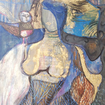 Schilderij getiteld "gold angel" door Romaya Puchman, Origineel Kunstwerk, Anders