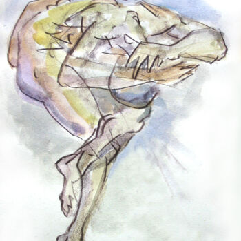 Dibujo titulada "Yoga" por Romen Stoilov, Obra de arte original