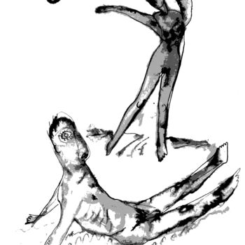 Zeichnungen mit dem Titel "Two Figures On The…" von Romen Stoilov, Original-Kunstwerk