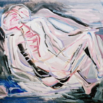 Schilderij getiteld "Couple" door Romen Stoilov, Origineel Kunstwerk, Olie
