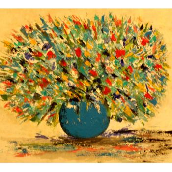 Painting titled "abstract-flowers.jpg" by Romeo Eduardo Lopez Cervera, Original Artwork, Acrylic