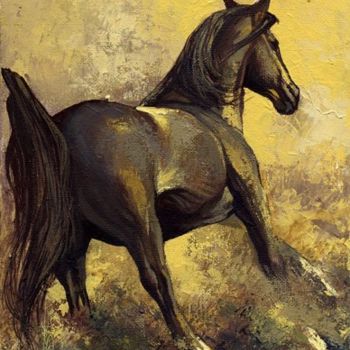 Painting titled "Horse" by Raileanu Romeo, Original Artwork, Oil