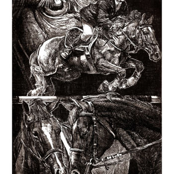 Рисунок под названием "Horse Composition (…" - Raileanu Romeo, Подлинное произведение искусства
