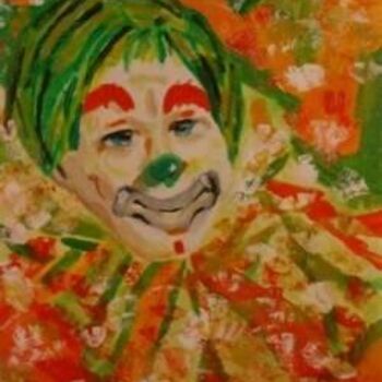 Malerei mit dem Titel "Clown" von Romina Berto, Original-Kunstwerk