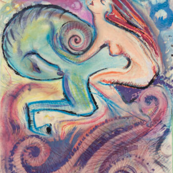 Schilderij getiteld "AMAZON" door Romina Rosati, Origineel Kunstwerk, Acryl