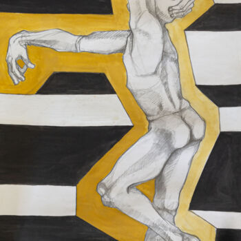 Malarstwo zatytułowany „MAN FROM BACK” autorstwa Romina Rosati, Oryginalna praca, Akryl
