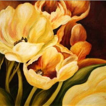 Pittura intitolato "Tulipanes" da Romina Rosin, Opera d'arte originale, Altro