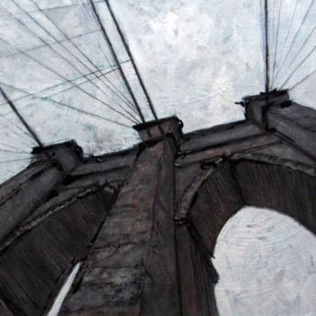 Pittura intitolato "Brooklyn Bridge" da Romina Diaz-Brarda, Opera d'arte originale, Acrilico