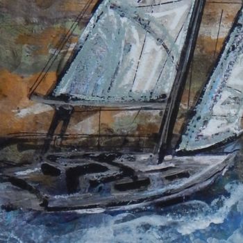 Painting titled "sailing-2" by Romina Diaz-Brarda, Original Artwork
