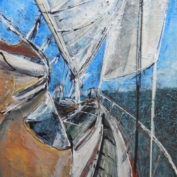 Peinture intitulée "sailing-7" par Romina Diaz-Brarda, Œuvre d'art originale, Acrylique