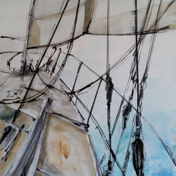 Ζωγραφική με τίτλο "sailing 8b" από Romina Diaz-Brarda, Αυθεντικά έργα τέχνης, Ακρυλικό