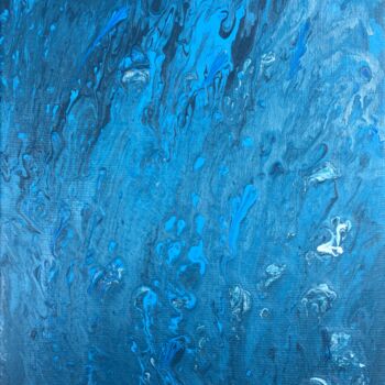 Painting titled "Aqua" by Romros, Original Artwork, Acrylic Mounted on Wood Stretcher frame
