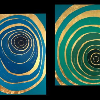 Картина под названием "Eyes" - Romros, Подлинное произведение искусства, Акрил Установлен на Деревянная рама для носилок