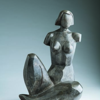 Sculpture titled "" Sitting"" by Romuald Wisniewski, Original Artwork, Metals