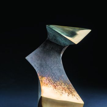 Sculpture titled "abstrakcja ukosna" by Romuald Wisniewski, Original Artwork, Metals