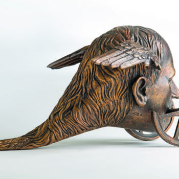 Sculpture intitulée "" Madman"" par Romuald Wisniewski, Œuvre d'art originale, Coulage