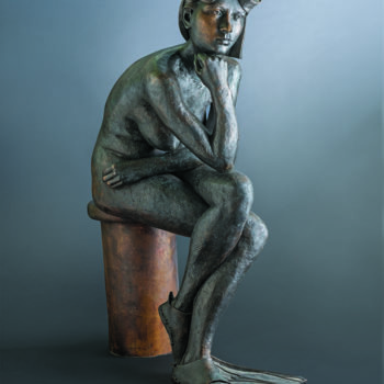Sculpture intitulée "W oczekiwaniu na fa…" par Romuald Wisniewski, Œuvre d'art originale, Métaux