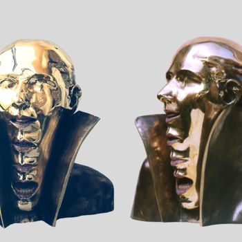 Escultura titulada "mówca.jpg" por Romuald Wisniewski, Obra de arte original, Metales