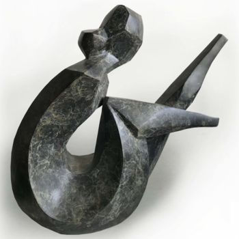 Skulptur mit dem Titel ""HAPPY"" von Romuald Wisniewski, Original-Kunstwerk, Bronze