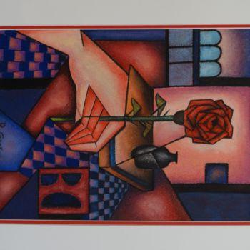 Painting titled "Rosita a ofrecer" by Romuald Canas Chico, Original Artwork