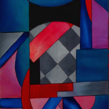 Painting titled "Abstracto" by Romuald Canas Chico, Original Artwork, Oil