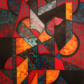Картина под названием "Abstrato 2" - Romuald Canas Chico, Подлинное произведение искусства, Масло