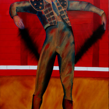 Schilderij getiteld "El taureador" door Romuald Canas Chico, Origineel Kunstwerk, Olie