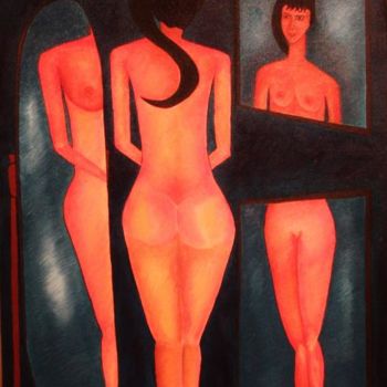 Painting titled "S" by Romuald Canas Chico, Original Artwork, Oil