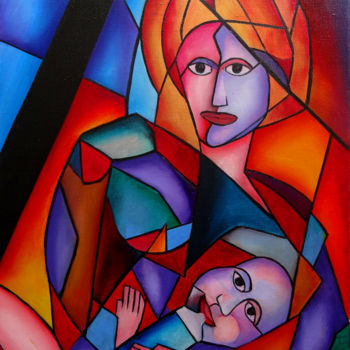 Painting titled "L'apaisement" by Romuald Canas Chico, Original Artwork, Oil